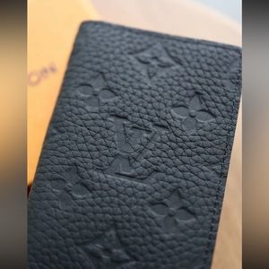 New Black Leather Louis Vuitton Wallet - Pocket Organizer